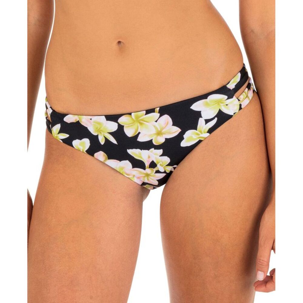 Hurley Juniors' Max Plumeria Side-Tab Bikini Bottoms